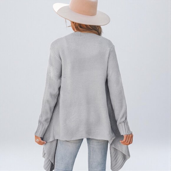 Cupshe Ribbed Heathered Knit Open-Front Cardigan Size Large - Picture 2 of 10